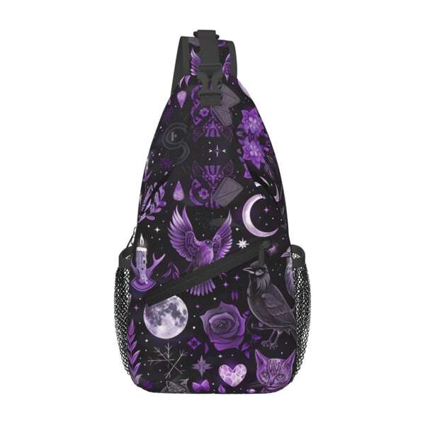 Large Crossbody Backpack Shoulder Bag,Gothic Witchcraft  Suitable For Men Women And Youth, High- Quality Multifunctional Crossbody Bag, Travel Hiking Chest Bag, Backpack Great For Outdoor Fishing And Cycling