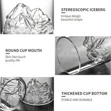 1pc-The Appealing And Magnificent Guanshan Cup Makes Your Life Full Of Excitement. Iceberg Shaped Glass, Cocktail Glass, Suitable For Any Beverage Juice Tea Coffee Glass, Cups Suitable For Parties, Bars And Family Gatherings, Can Be Used For Back To School, School Supplies, Chinese New Year, Valentine's Day.