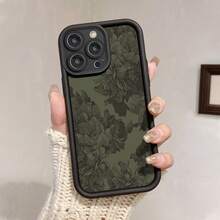 Retro Green Peony Floral Design Phone Cover Compatible With IPhone Models 16, 15, 14, 13, 12, 11 As Well As , Xs, And Xs Max. - 黑色 - 查看 5