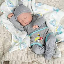Reborn Dolls - Connie 20-Inch Reborn Baby Boy He Has Painted Hair, Realistic Expressions, And Delicate Facial Painting, He's Handmade And Has A Soft Body For Children's Gift Realistic Babies,Baby Alive,Reborn Baby ,Kids Toy,Realistic,Lifelike Baby Dolls,Toys ,Doll Toys - Grey - View 5
