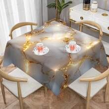 1/20 Stücke elegante goldene und weiße Marmorierung Tischdecke - luxuriöses Polyester, rechteckige Tischdecke für Zuhause, Büro oder Schreibtischnutzung, perfektes Geschenk für Feiertage, Esszimmer Dekoration
