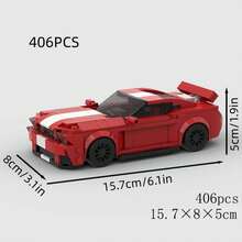 MIKEMENG Black/White/Red Supercar Racing Car Building Block Toys, MOC Construction Toy, Technology And Engineering Building Toys, Boys And Adults Car Toys, Best Collection Gifts For Halloween, Christmas And Birthday