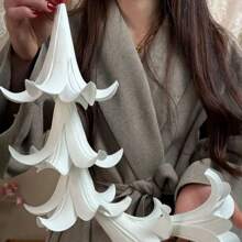 3/5pcs Artificial White Lily Heads - Realistic EVA Petal Design, Reusable Plastic Flower Decoration, Suitable For DIY Wedding Ceiling Decoration, Event Center Decoration, Home And Venue Decoration, Large-Scale Flower Arrangement (Christmas, Thanksgiving, Graduation Ceremony), Fresh Flower Decoration