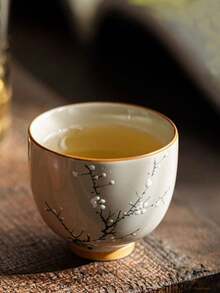 1件/2件/6件陶瓷茶杯，梅花图案红色陶瓷茶杯，功夫茶杯，适合家庭和聚会的茶具，返校 - 彩色 - 查看 4