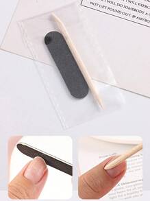 20-Pack Portable Nail Cleaning Kit, Black Double Sided Mini Nail File And Cuticle Stick Manicure Supplies Pedicure Tools Nail Supplies