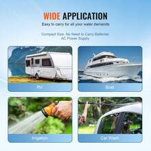 RV Water Pressure Diaphragm Pump 3Chambers 110V 3.3GPM 45PSI Adjustable Presssure Fresh Water Pump, Self Priming Sprayer Pump For RV Camper Marine Boat Lawn - 美規A型插(110-127V) - 查看 6