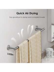 Bathroom Hardware Accessories Set Brushed Nickel, Stainless Steel 24 Inch Towel Bar Set, Modern Towel Racks Holder For Bathroom Wall Mounted, 4 Piecessummer - Gold - View 10