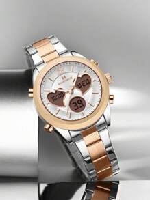 NAVIFORCE NAVIFORCE Dial Quartz Analog LCD Digital Watches Seiko Movement Playful Watch Unique Design Of Heart-Shaped Fashion Casual Girlfriend Gifts Clock 5045S,With Gift Box,Perfect Gifts,Perfect For Business Casual/Sporty/Party/Street/IndustrialStyle/Gym/Sport/Refreshing/Young/Business