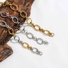 1 Meter 304 Stainless Steel Oval Clip Clasp Chain Vacuum Oven Internal Plating 18k Gold Jewellery Chain DIY Fashion Metal Chain Accessories - Chain - View 5