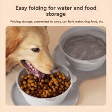 2-In-1 Silicone Dog Bowls With Carabiner Clip, Portable Folding Pet Bowls For Travel, Dual-Purpose Food & Water, Durable Outdoor Bowls For Dogs & Cats