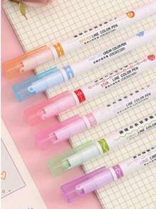 6 Sets Curve Design Markers, Lace Pens, Wavy Line Highlighters, DIY Outline Pens, Suitable For Handbook Design, Note-Taking, Drawing, And Professional Highlighting. Applicable For Office, School, Personal Planners, Creative Workshops, And Art Projects. Functional Writing Instruments For Diverse Users, Including Educators, Students, And Professionals.