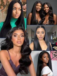 Real Human Hair Clip In Hair Extensions 8Pcs Human Hair Clip In Extensions Straight Remy Human Hair Extensions Clip Ins For Women Double Weft 16-24Inch - Natural Black - 查看 9