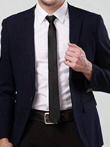 1 pieza Corbata de unicolor para hombre, corbata formal de negocio estrecha (2 pulgadas de ancho), brillante casual, adecuada para uso diario, bodas, banquetes, fiestas, eventos, regalo