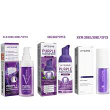 30ml Purple Whitening Toothpaste For Removing Stains And Yellowing Teeth,Eliminating Bad Breath,Personal Care Cleaning Toothpaste,Care For Gums,Travel Portable, Home Whitening, Deep Clean Formula For Fresh Breath
