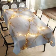 1/20 Stücke elegante goldene und weiße Marmorierung Tischdecke - luxuriöses Polyester, rechteckige Tischdecke für Zuhause, Büro oder Schreibtischnutzung, perfektes Geschenk für Feiertage, Esszimmer Dekoration