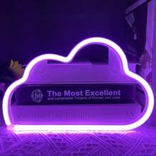 雲朵霓虹燈 LED 牆面裝飾燈，電池或 USB 供電，造型裝飾燈，適合臥室美學、女孩、聖誕節、生日、婚禮、派對，白色霓虹雲，LED 霓虹牆面裝飾燈，適合臥室、美學、青少年、婚禮、派對，藍色 - 彩色 - 查看 14