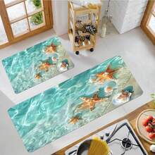 1pc Ocean Series Pattern Design Rug, Modern Art Design Floor Mat, Polyester, Non-Slip Backing, Machine Washable, Multifunctional Indoor/Outdoor Use, Home Decor Rug Living Room, Bedroom, Dining Room, Camping - Multicolor - View 17