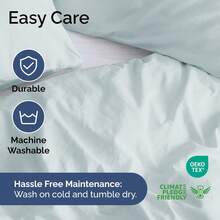 Cover Queen Size Set - Extra Soft Queen Size Duvet Cover 90 X 90 With 2 Pillow Shams - Hotel Luxury Easy Care And Fade Free W/ Zipper Closures & Ties - Breathable Bedding Set (Light Sage Green) - 18 - 冰藍色(無被子) - 查看 6