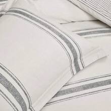Farmhouse Stripe Reversible Cotton Duvet Cover Set, 2 Piece Set, Twin XL, Navy - Twin Bedding Set - Dorm Decor - Striped Duvet Cover For Kids Or Teens - Farmhouse Bedroom Decor - Gray - 查看 4
