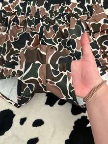 Viral Womens Duck Camo Shorts Comfort Womenswear Bottom  All Over Print  Letter  Textured Pattern    Casual  Boho    Stage & Concert - GREEN-cAMO - View 2