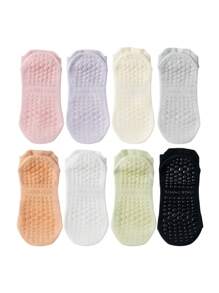 3/5/8 Pairs Of Yoga Fitness Sports Colorful Socks Women's Pilates Mesh Breathable Non-Slip Grip Socks For Dance Yoga Fitness Running