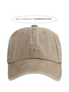 1 件儿童恐龙刺绣棒球帽，男女通用休闲棒球帽 - 卡其色 - 查看 2