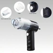 Mini aspiradora de mano portátil inalámbrica - Negro-1 Piezas - Ver 9