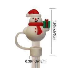 1 /2 /3 /6PCS Christmas Silicone Straw Cover, Suitable For 40oz/30oz/10mm Sippy Cup, Water Cup Decoration Accessories Reusable Straw Cover, Portable Protective Plug Decoration, For Christmas Gifts, Cup Accessories, Party Holiday Gifts To People