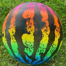 Thick PVC Rubber Rainbow Colored Soccer Basketball Rugby Ball, 9 Inches, For Outdoor Inflatable Beach Ball Water Polo (Without Inflating) - 9 Inch Digital Ball White - View 7