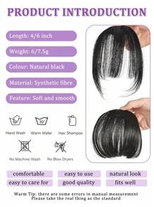 Clip In Air Bangs Thin Fake Fringes Natural Straigth Synthetic Neat Hair Bang Accessories For Girls Invisible Natural 4 Colors