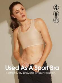 1pc Women Seamless Shaping Camisole Bra, Adjustable Bust Enhancer Vest For Large Bust