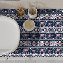 1 Rolle Selbstklebende Tapete im Boho-Stil - Rot-Schwarzes Elefantenmuster, wasserfest, Abzieh- und Aufklebe-Option, ablösbarer Wandaufkleber, Größe 44cm*3m/5m/10m, geeignet für Wohnzimmer, Schlafzimmer, Esszimmer, Flur, Heimdekoration, Schrank, Bücherregal, Möbelerneuerung, einfache DIY Transformation, leicht zuzuschneiden, künstlerische Wandgestaltung