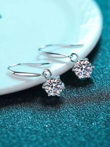 A Pair Of Girls European And American Simple Temperament Versatile Zirconia Earrings Six-Claw Earrings