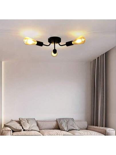 Nordic Ceiling Light, Simplistic Bedroom/Dining Room/Study Iron Art Hang Lamp, Bulbs Not Included view 4