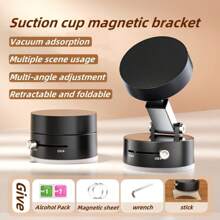 1pc Magnetic Car Phone Holder, Black/White/Pink - Universal Mini Alloy Car Mount Holder For GPS, Phone, Dashboard Mount, Suitable For Most Vehicles, Waterproof
