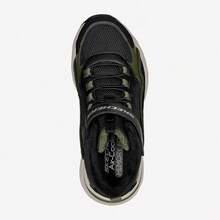Skechers Boys' Sports Wear-Resistant Fashionable Hook And Loop Fastener Casual Shoes - Black/Green - View 4