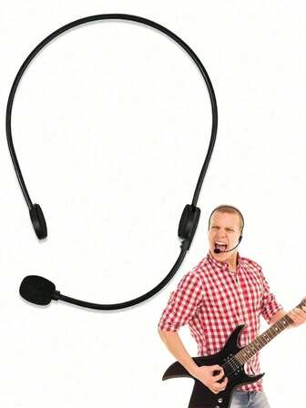Accesorios de disfraz de estrella de rock: Auriculares con micrófono, micrófono falso de cosplay para disfraz de cantante de rock, accesorio de disfraz de micrófono de cabeza para Halloween, fiesta de música, Navidad, regalo para familiares y amigos
