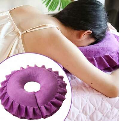 1pc Plush U-Shaped Pillow For Beauty Salon, Massage Facial Pillow, Removable & Washable