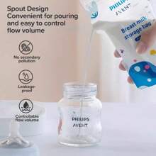 Philips Avent 30 pezzi 200ml Borse per la conservazione del latte materno Avent per refrigerazione e conservazione, borse portatili per lo stoccaggio con beccuccio