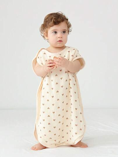 1 pieza Saco de dormir sin mangas de 6 capas de gasa para bebé recién nacido, edredón anti-patadas para aire acondicionado