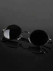Lunettes rondes rétro , lunettes de mode à miroir Prince réfléchissantes, petits verres de lunettes circulaires unisexes