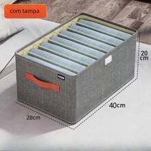 6 Grids With Washable Foldable PP Board Clothes And Trousers Storage Box - Caixa Com Tampa E 7 Compartimentos - View 9