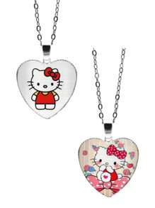 Sanrio 1 Pieza Collar de Colgante Lindo de Gatito con Strass, Collar Dulce de Kitty Hello Kawaii, Regalo de Cumpleaños, Accesorios de Decoración de Dibujos Animados (Algunas partes pueden ser aleatorias)