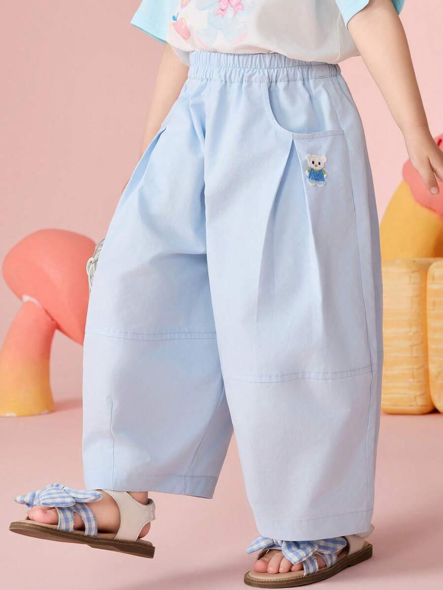 ASK JUNIOR 女童直筒休闲裤