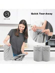 30/20 包可重复使用清洁抹布，超细纤维撕拉式抹布卷，洗碗布，灰色，厨房、浴室、家居、家居用品