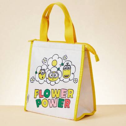 Miniso Daisy Minions Collection Lunch Bag Thermal Insulation Lunch Box Storage Bag Cute Cartoon Picnic Storage Handbag Large Capacity Tote Bag