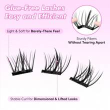 [100Pcs] GENIELASH Glue-Free Lazy Cat Eyelash For Beginner Self Adhesive Eyelashes Natural False Eyelashes No Need Glue