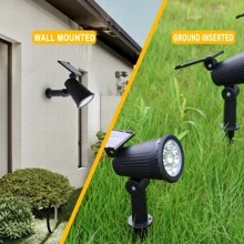 Projecteur double usage étanche alimenté par énergie solaire, éclairage LED étanche IP65, lampe de jardin solaire, coût électrique zéro pour la cour, le jardin, le camping, la décoration de la maison. Excellent cadeau pour les parents et les amis