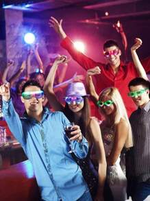 12pcs LED PCS Glasses (Six-Color Luminous Glasses Length 12.95cm/5.7in Width 5.59cm/2.2in) 3 Light Modes Luminous Glasses Toy Party Supplies Luminous Glasses For Adults Perfect Festive Birthday Easter Party Glowing Stick Glasses Sunglasses Wedding Cosplay Christmas Nightclub (Color Sent Randomly)