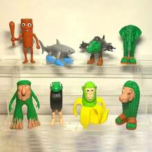 1 Conjunto de Brinquedos de Madeira em Forma de Figuras "Tung Tung Tung Sahur", Banana, Macaco, Construção, Modelo de Figurina de Tubarão Abstrato, Adequado como Presentes de Feriado, Ótimos Presentes Pequenos para Festa/Festival, Brinquedos de Carnaval, Lembrancinhas, Decoração de Mesa (Estilo/Cor Aleatórios), Presentes de Aniversário, Ano Novo 2025, Suprimentos e Presentes de Volta às Aulas